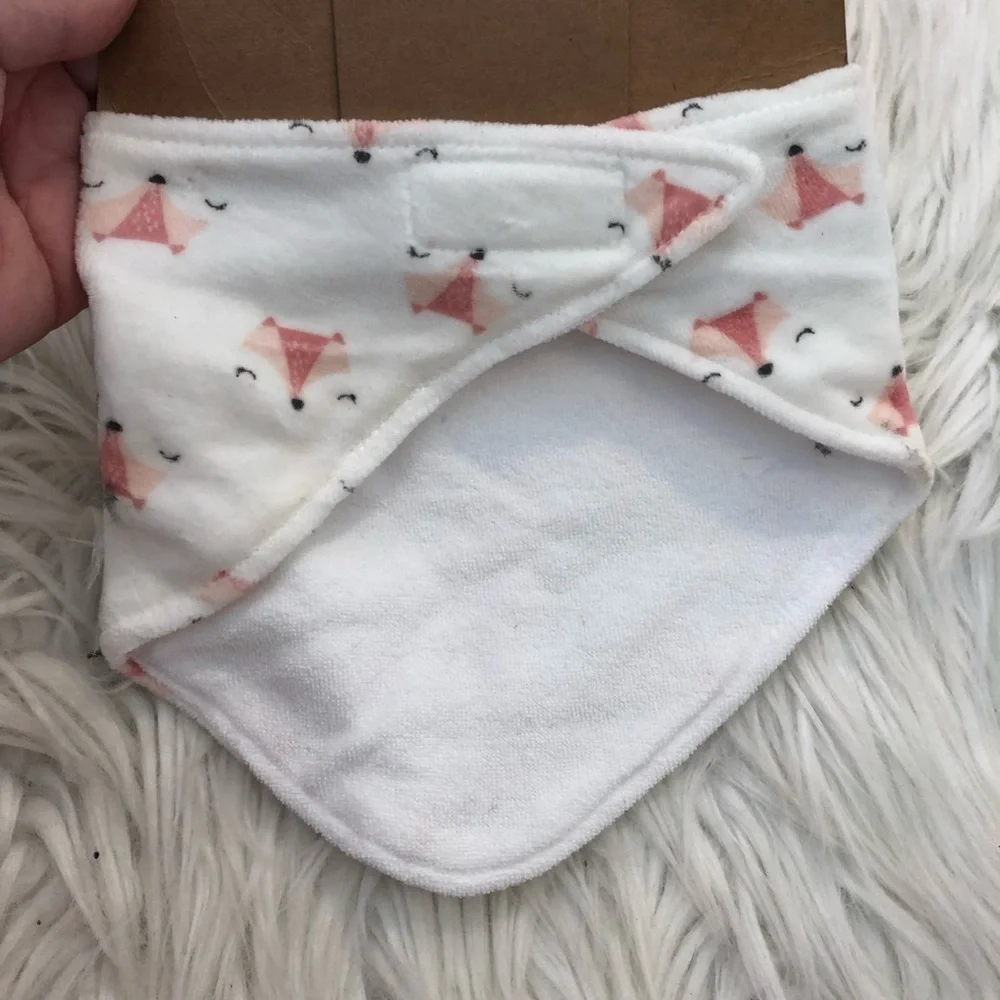 Chick Pea Bandana Bib White Orange Fox